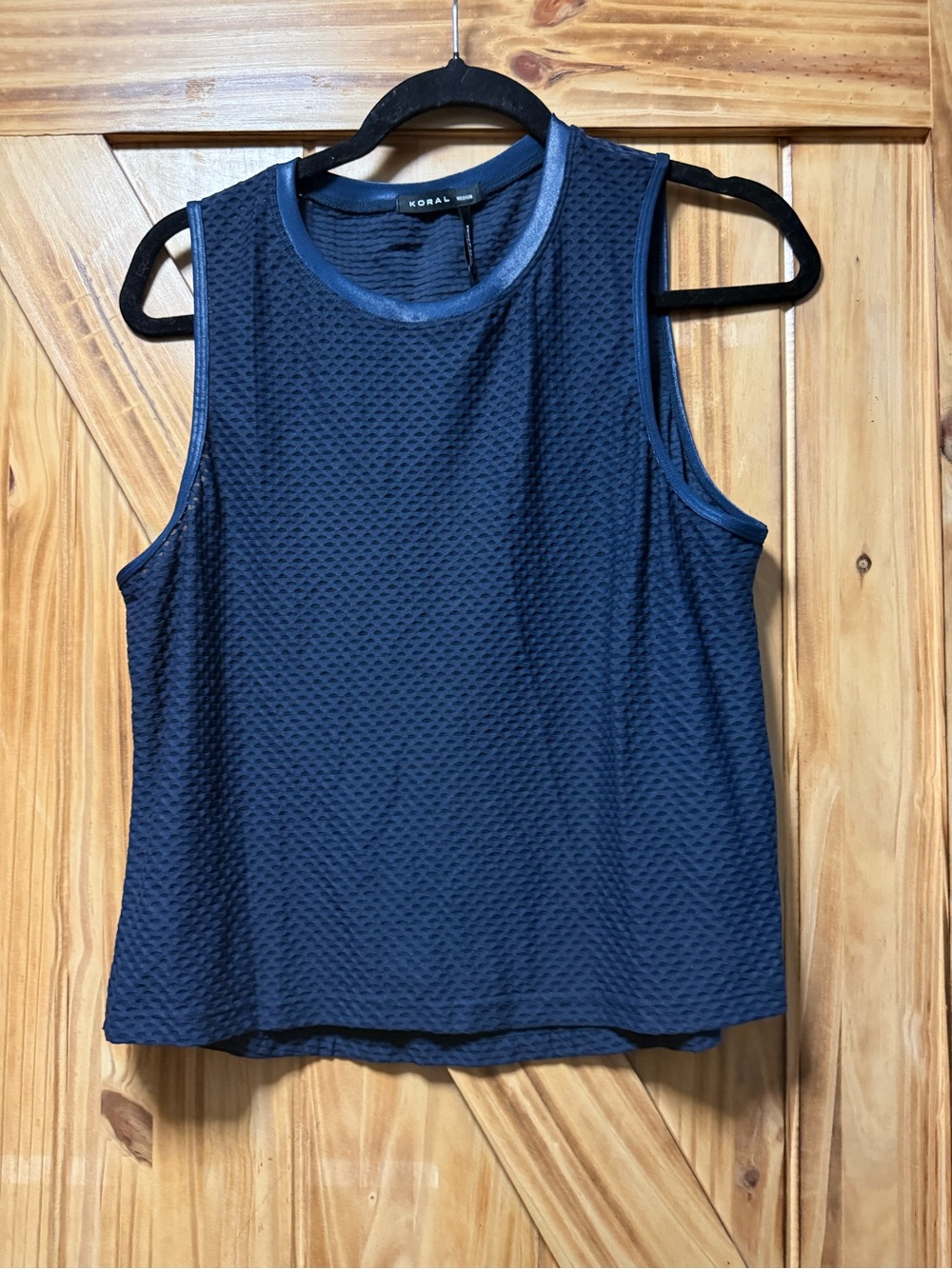 Koral Navy Textured Crewneck Tank